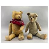 Vintage Mohair Teddy Bear Pair, 17 & 19 Inches