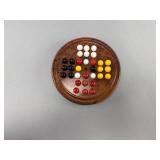 Vintage Burled Wood Solitaire Game with Marbles