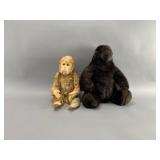 Plush Monkey & Gorilla Figures, 14" & 20"