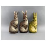 Three Patented Fabric Rabbit Dolls, 15 inches