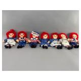 Set of 7 Raggedy Ann & Andy Dolls, Knickerbocker/A