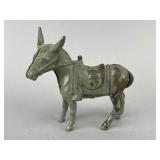 Vintage Cast-Iron Donkey Figurine, 4in Tall