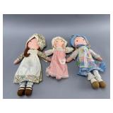 Vintage Cloth Dolls Lot - Set of 3