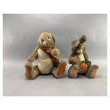 Pair of Plush Dakin Rabbits, 15" & 16"