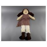27in Handmade Cloth Doll with Plaid Dress