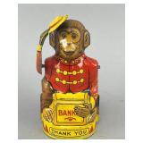 J. Chein Tin Monkey Bank 6in Mechanical