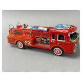 Vintage Tin Fire Truck Toy 