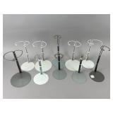 Lot of 10 Adjustable Metal Doll Stands, 11' Tall