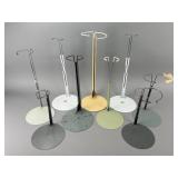 Lot of 9 Adjustable Metal Doll Stands, 19' Tall