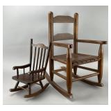 Handcrafted Wooden Rocking Chairs, Large and Small