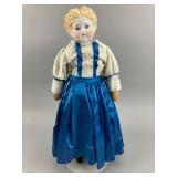 18-Inch China Head Doll, Blonde Hair, Cloth Body