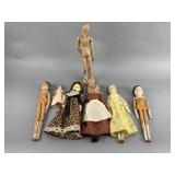 Vintage Wooden Dolls & Artist Mannequin Lot