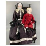Antique China Head Dolls, 29' & 21'