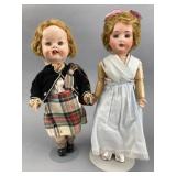 German & Irish Roddy Dolls, 13in & 11in