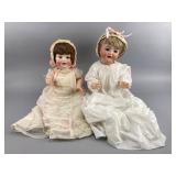 Pair of Bisque Head Composition Body Dolls, 126