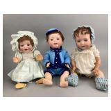 Set of 3 MK Japan Baby Dolls, 13-Inch
