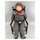 Vintage Cloth-Body Doll w/ Paper Mache Head