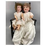 Simon & Halbig German Bisque Dolls, 22' & 20'