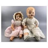 Lot of Two Vintage Composition Baby Dolls, Cloth