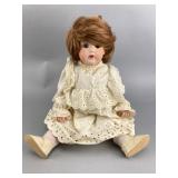 Lace-Trimmed Doll With Bisque/Composite Head