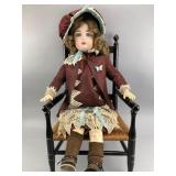 31-Inch later example Girl Doll, Bisque Head