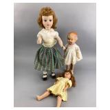 Lot of Three Vintage Dolls, Hard Plastic