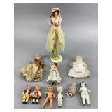Assorted Small Dolls, Including Bisque and Kewpie