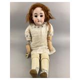 26ï¿½ Bisque Head Doll, Leather Body, Composite