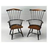 Miniature Windsor-Style Wooden Chairs, Pair