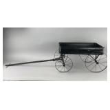 Metal Toy Wagon with Spoked Wheels and Pull Handle