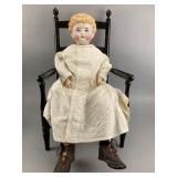 Blond China Head Boy Doll, 'Fat Face' Style, 1880s