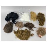 Doll Wigs and Scarf With Feather Band