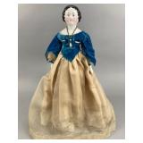 16 1/2-Inch China Doll, Velvet & Lace