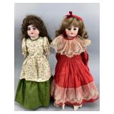 Pair of 15-Inch German Porcelain Dolls
