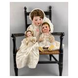 Set of 3 MKB Dolls - Germany - Composition & Bisqu