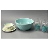 Cunningham & Pickett Teacup, Bowl, and Glasses