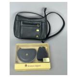 Etienne Aigner Black Leather Handbag Set