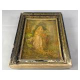 Framed Artwork of Woman in Garden