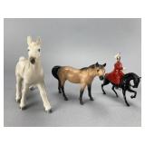 Set of Three Plastic Toy Horse Figures