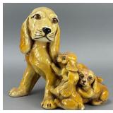 Ceramic Dog Figurine with Puppies