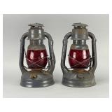 Dietz Little Wizard Lanterns, Metal with Red