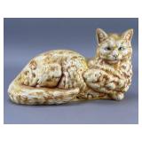 Ceramic Cat Figurine, Inscribed Joanne 73