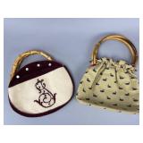Fabric Handbags with Bamboo Handles