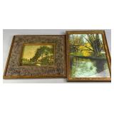 Framed Landscape and River Scene Artworks