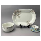 Group Lot of Pottery Items with Floral Decoration