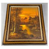 Mexican Oil Landscape Painting River Mountains