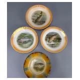 D. F. McNicol Ceramic Fish Plates, Set of 4