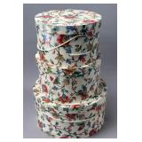 Floral Cardboard Storage Boxes, Set of 3