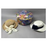 Arlin Straw Hat and White Hat with Box