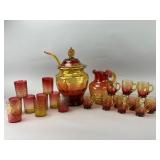Gradient Red-to-Yellow Glassware Set